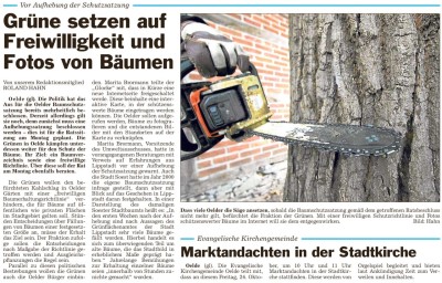 Baumrichtlinie: Artikel aus Die Glocke (22.10.2014)