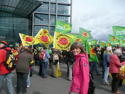 Marita Brormann bei einer Demo gegen Atomkraft