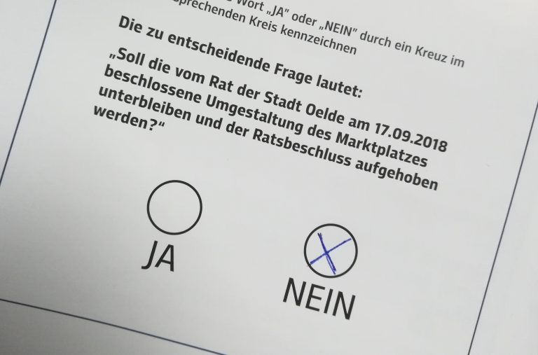 „Ja“ zum Marktplatzumbau heißt „Nein“ wählen!