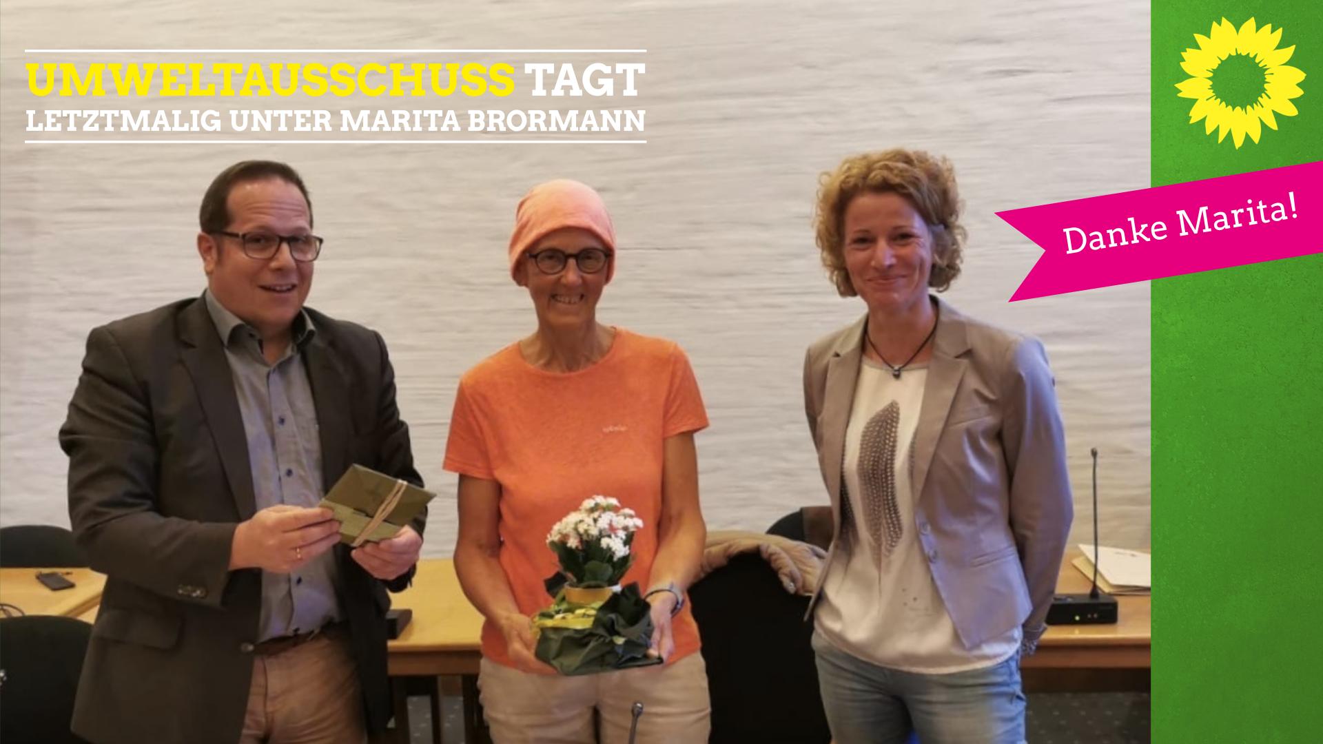 Marita Brormann (Mitte) mit dem Stadtbaurat André Leson und Klimaschutzmanagerin Stefanie Gröne