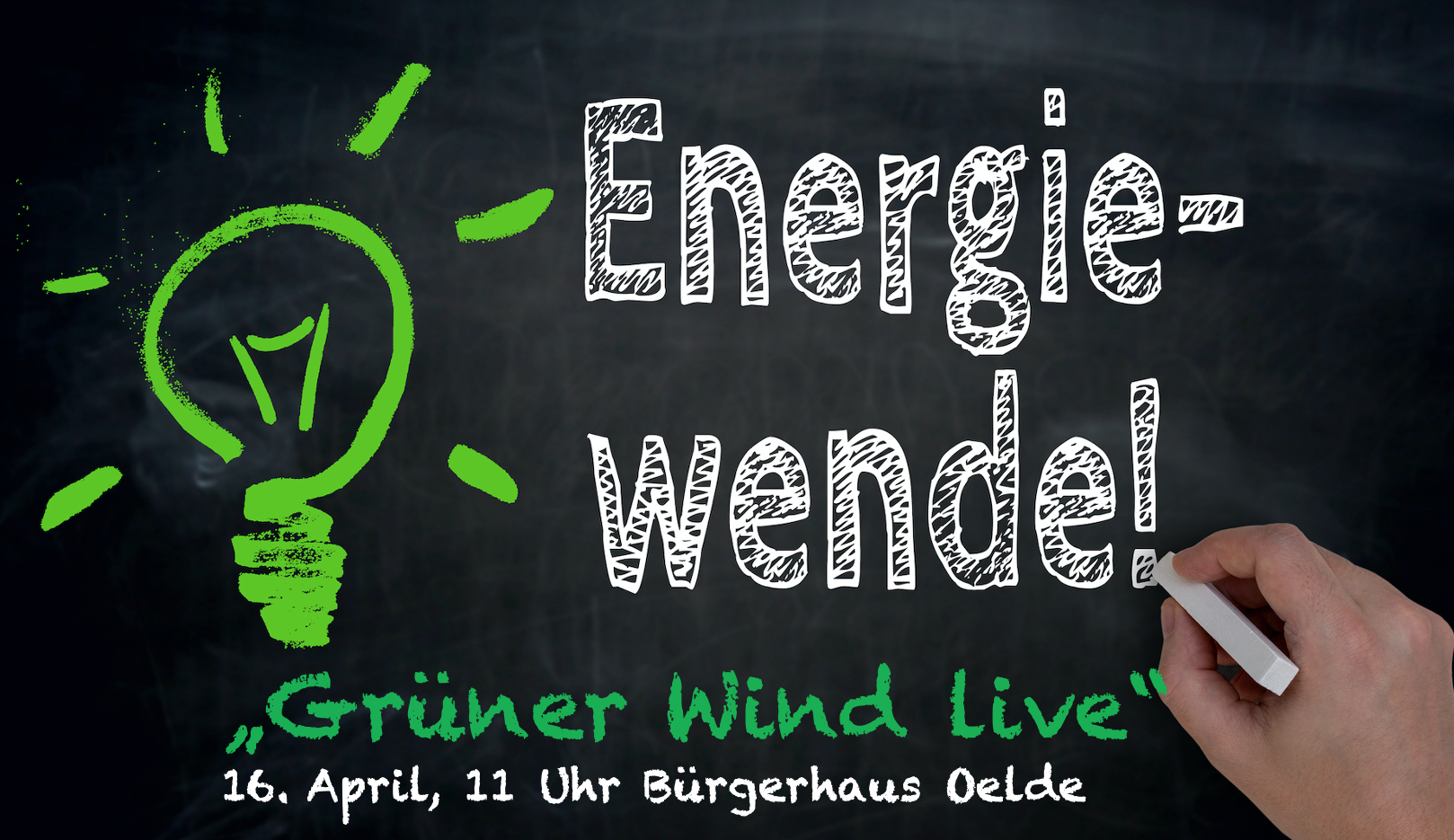 Energiwende! Grüner Wind live 16. April, 11 Uhr Bürgerhaus Oelde